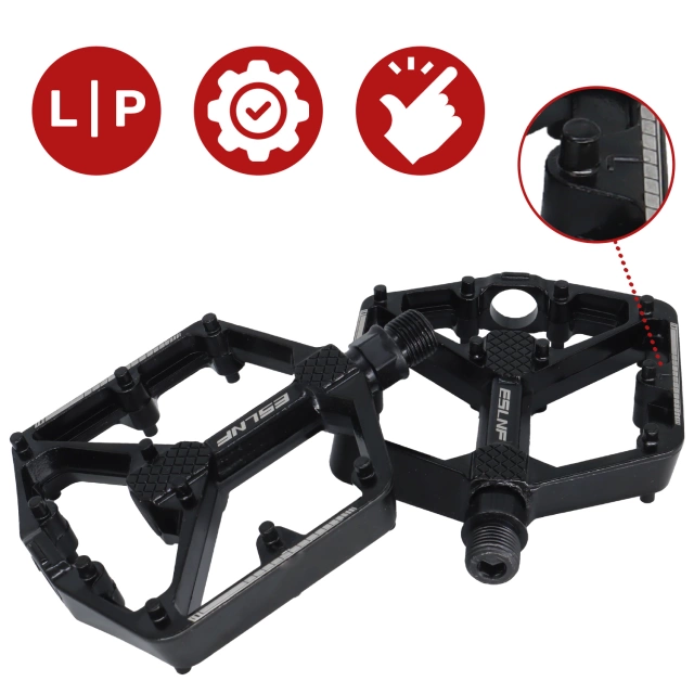 Pedały do roweru rowerowe platformowe MTB aluminiowe komplet 2szt Aluminium Czarne