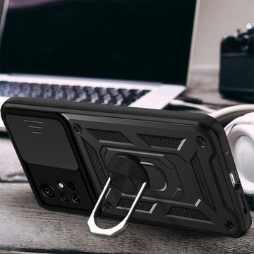 Alogy Camshield Standring Gepanzerte Kameraabdeckung für Poco M4 Pro 4G / LTE Schwarz