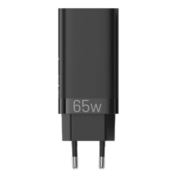 Vention FEDB0-EU 2xUSB-C USB-A GaN 65W Schwarzes Ladegerät