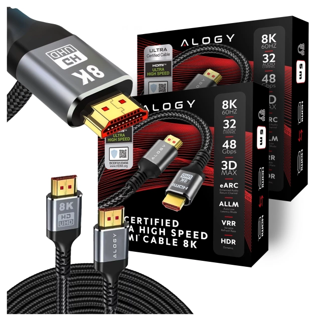 Alogy 8K 60Hz 48GBps 3m HDMI 2.1 Kabel Schwarz