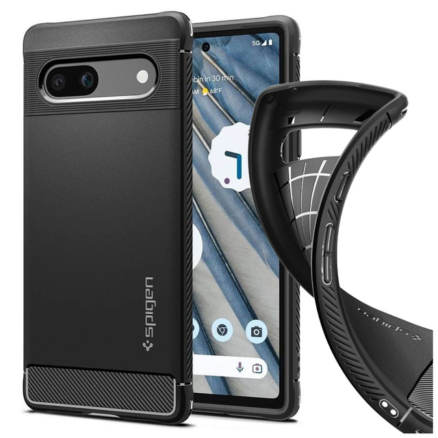 Etui ochronne na telefon Spigen Rugged Armor do Google Pixel 7a Matte Black