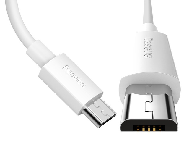 Kabel 1.5m Baseus przewód x2 USB - micro USB 2.1A White