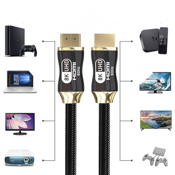 Kabel Przewód HDMI-HDMI 2.1 8K 60Hz 4K 120Hz do przekazywania obrazu i dźwięku Premium HQ 3m