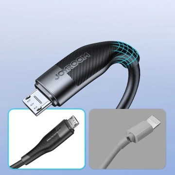 Joyroom USB-Kabel - Micro-USB zum Laden / Datenübertragung 3A 1m schwarz (S-1030M12)