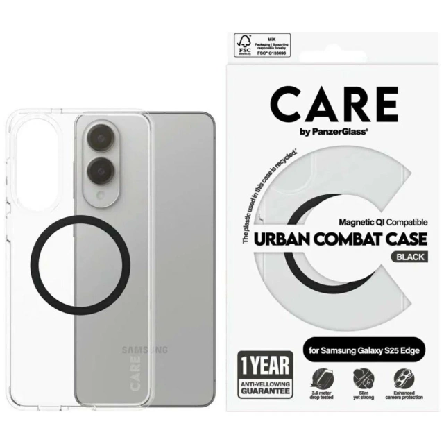 Etui für Samsung Galaxy S25 Edge CARE von PanzerGlass Urban Combat Black QI