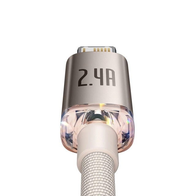 Baseus Crystal Shine Series kabel USB - Lightning 2,4A 20W 2m różowy (CAJY001204)