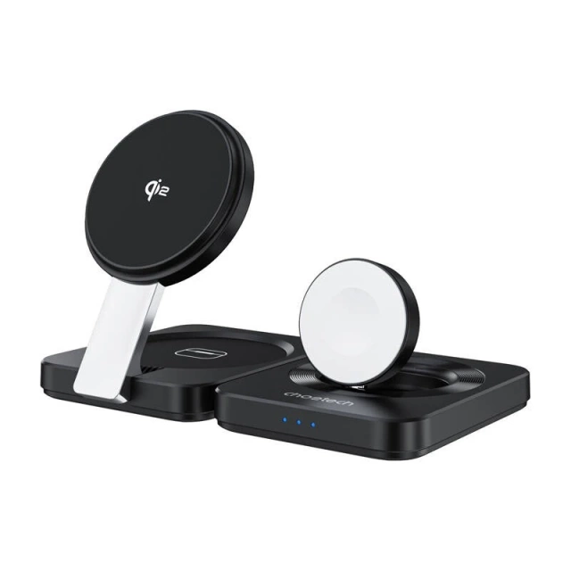 Choetech Qi2 MagSafe 3in1 Faltbares Ladegerät iPhone Watch AirPods Schwarz