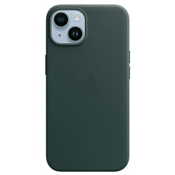 Oryginalne Etui ochronne na telefon Apple MPP53ZM/A do Apple iPhone 14 6,1" zielony/forest green Leather Case MagSafe