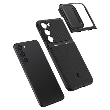 Etui Spigen Optic Armor für Samsung Galaxy S23 Schwarz