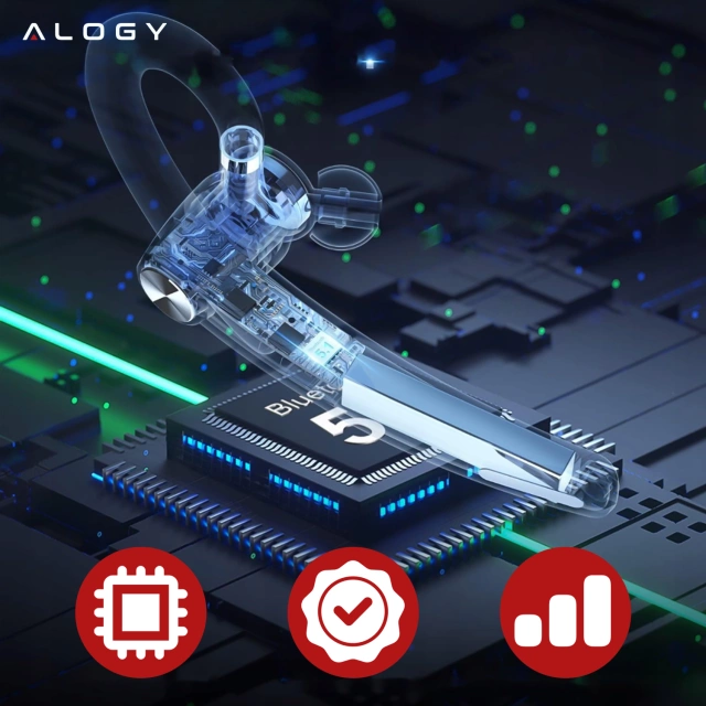 Słuchawka bezprzewodowa do rozmów Bluetooth zestaw słuchawkowy z etui ładującym G1 Alogy Czarna