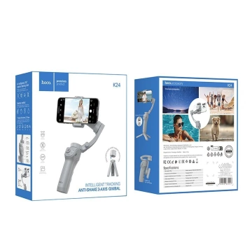 3-Achsen-Gimbal für Smartphone Hoco K24 mit Beleuchtung Grau