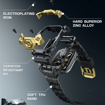 Apple Watch 10 (46 mm) Schwarz/Gold SUPCASE Unicorn Beetle Ore Case mit Armband