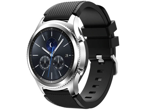 Gumowy pasek sportowy do Samsung Gear S3 / watch 46mm karbon czarny (22mm)