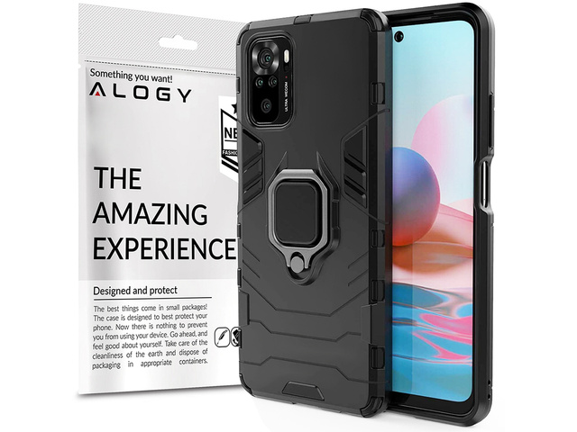 Etui Alogy Stand Ring Armor für Xiaomi Redmi Note 10/10s schwarz