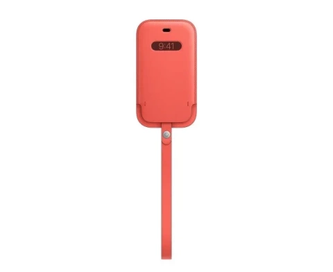 Hülle für Apple iPhone 12/12 Pro, Orange Pink - Lederhülle
