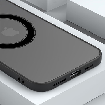 Case für Apple iPhone 13 Pro Alogy Hybrid Mag Case für MagSafe mit Kameraschutz mattschwarz