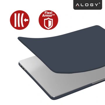 Etui do Apple Macbook Pro 16 2021-2025 (M1/M2/M3/M4) – elastyczna, matowa obudowa ochronna, lekka i odporna – Alogy AirGuard™ Granatowy