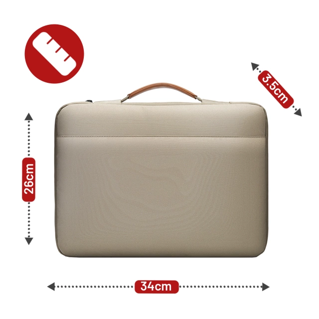 Torba wodoodporna Bange na laptopa do 14" – pojemna i wygodna, odporna i oddychająca, miejska i podróżna do pracy i samolotu, unisex – Beżowa
