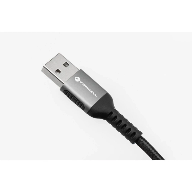 Kabel USB-A do Lightning 12W 2m Nylon Forcell Aluminiowy Biały