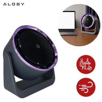 Schreibtischventilator, Standventilator, kleiner Umwälzventilator mit Clip, kabelloser Handventilator, 500 mAh, USB-C, Alogy White