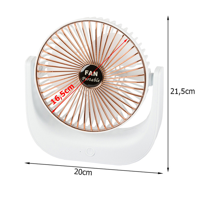 Wiatrak biurkowy Wentylator bezprzewodowy Stojący przenośny akumulator Cichy FAN Biały