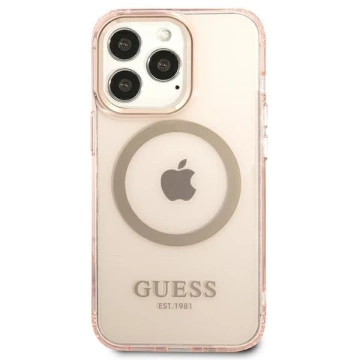 Etui Guess GUHMP13XHTCMP für iPhone 13 Pro Max 6,7" Hartschale Gold Outline Translucent MagSafe