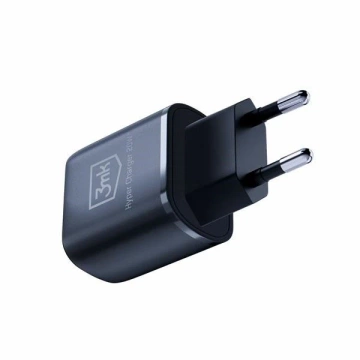 3mk HyperCharger 20W Wandladegerät 1xUSB-C 1xUSB-A PD/QC Schwarz