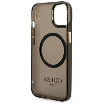 Etui Guess GUHMP14MHTCMK für Apple iPhone 14 Plus 6,7" Czarny/Black Hard Case Gold Outline Translucent MagSafe