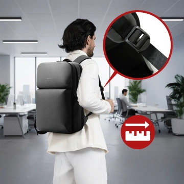 Bange wasserdichter Rucksack für 15,6-Zoll-Laptop, Stadtreisender, 45 x 30 x 16 cm, für Arbeit, Flugzeug, Herren, Damen, mit USB-Anschluss Schwarz