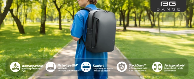 Plecak wodoodporny Bange 26L na laptopy do 15.6" – pojemny i wygodny, odporny i oddychający, miejski i podróżny do pracy i samolotu, unisex – Szary