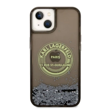 Handyschutzhülle Karl Lagerfeld KLHCP14SLCRSGRK für Apple iPhone 14 6.1" schwarz/schwarz Hardcase Liquid Glitter RSG