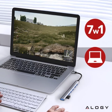 Hub 7w1 USB-C z USB 3.0 do 7x USB-A (1x3.0 + 6x2.0) – Alogy MultiHub™ Do Notebooka Laptopa