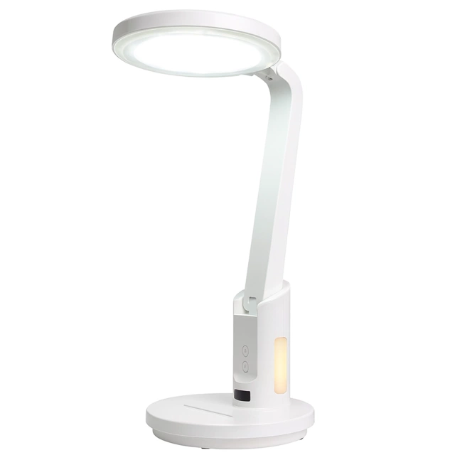 Lampka biurkowa nocna LED – akumulator 6000 mAh, regulacja światła i trybów, miejsce na telefon, stabilna, idealna do nauki i pracy – Alogy MultiStand™ Biała