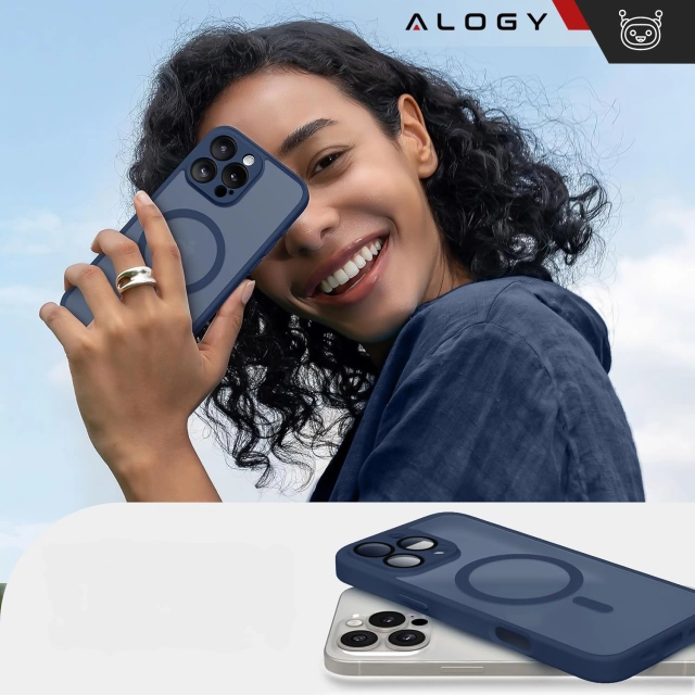 3w1 Zestaw Etui Hybrydowe + Szkło do Apple iPhone 16 Pro obudowa ochronna Hybrydowe MagSafe z ochroną obiektywu case + 2x Szkło hartowane ochronne na telefon Alogy 3in1 Case Pack Navy Blue Granatowe