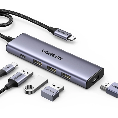 HUB Ugreen CM511 5w1 USB-C PD HDMI 3x USB-A 3.0 Szary
