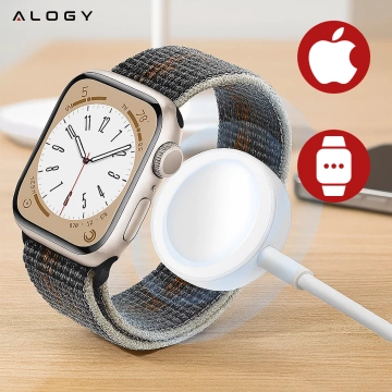 Alogy magnetisches QI induktives Ladekabel für Apple Watch USB-C Typ C 100cm 1M Weiß