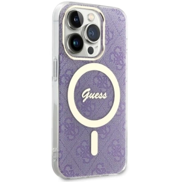 Guess GUHMP14LH4STU Handyhülle für Apple iPhone 14 Pro 6,1" lila/lila Hardcase 4G MagSafe