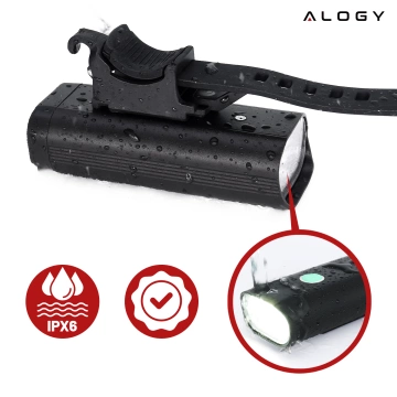Alogy P12 Fahrradlicht schwarz Fahrradlicht vorne LED-Frontlicht Fahrradbeleuchtung wasserdicht IPX5