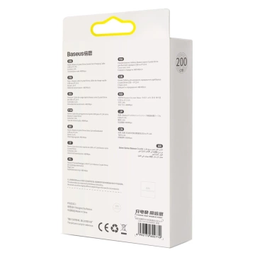 Baseus Crystal Shine Series Kabel USB-Kabel für schnelles Aufladen und Datenübertragung USB Typ A - Lightning 2.4A 2m schwarz (CAJY000101)
