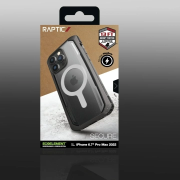 Raptic Secure Case für iPhone 14 Pro Max mit gepanzerter MagSafe-Hülle schwarz