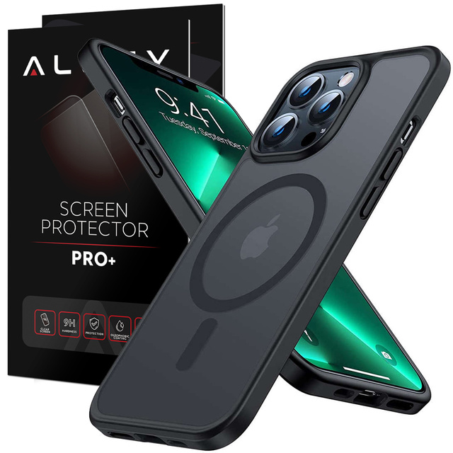 Etui ochronne MagMat MagSafe obudowa na telefon do Apple iPhone 13 Pro Matte Black + Szkło