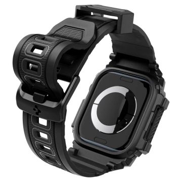 Hülle mit Armband für Apple Watch 10 (46 mm) Mattschwarz Spigen Rugged Armor Pro