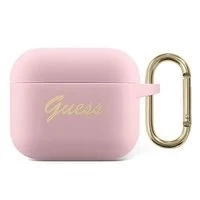 Guess GUA3SSSI AirPods 3 Hülle pink / pink Silikon Vintage Script