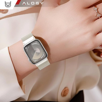 Alogy Stahlarmband für Apple Watch 42/44/45/49 mm Edelstahl Moonlight