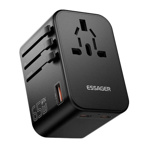 Essager ECT65-LT01-Z 65W Reise-Netzteil mit Schwarz