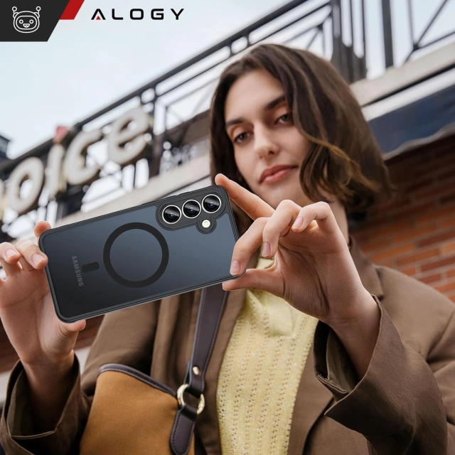 Etui do Samsung Galaxy S25 Plus obudowa ochronna na telefon Alogy Matte HybridMag™️ Case do MagSafe Matowe Czarne