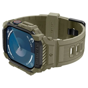 Hülle mit Armband für Apple Watch 10 (46 mm) Vintage Khaki Spigen Rugged Armor Pro