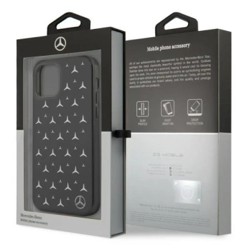 Mercedes MEHCP12MESPBK Schutzhülle für Apple iPhone 12 / 12 Pro 6.1" schwarz/schwarz Hardcase Silver Stars Pattern
