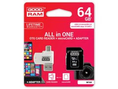 Goodram microSDXC 64GB Class 10 karta + adapter + czytnik