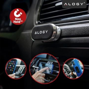 Alogy Universal-Auto-Magnethalterung für Telefon im Cockpit, für Armaturenbrett, Schwarz